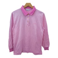 Arnold Palmer houndstooth pink long Sleeve polo shirt women's 95
