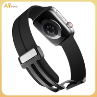Magnetic Buckle Silicone Strap for smartwatch Ultra/Ultra 2 49mm 45mm 41mm Series 10 9 8 7 6 5 4 3 B