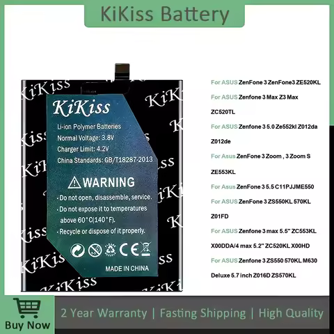 Battery For ASUS ZenFone 3 Max Z3 5.0 Ze552kl 3 Zoom 3 5.5 ZS550KL max 5.5" ZC553KL ZS550 3S MAX Dua