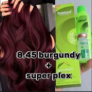 bundle 8.45 burgundy hair color set with hydrox 6%9%12% and bremod perfomance super plex 10ml