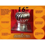 Wind Turbine Roof Ventilator  Size 16 Inches