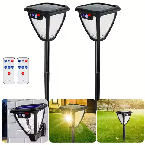2 Packs Solar Lamp Post Light, Outdoor Solar Lamp Post Lighting, Solar Pole Lamp Outside For Drivewa