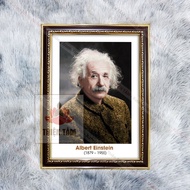 Albert Einstein's Physician painting 36x48cm in glossy fabric with genuine composite frame