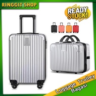 Ringgit Shop Luggage Trolley Bagasi Besar Durable ABS PC Material 12 20 24 28 Inch Suitcase Plain Color