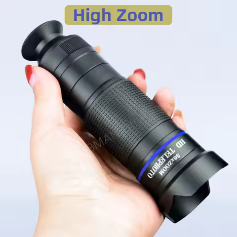 Telephoto Zoom Macro Fisheye 4-in-1 Wide-angle Lens Kit Phone Camera Lens 36X Phone Telephoto IPhone