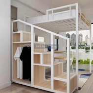 Loft Bed With Wardrobe Loft Bed Space Saving Dormitory Loft Bed With Hanger Wardrobe Steel Loft Bunk