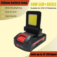 PINSEN 14W LED Emergency Work Light – 21V Portable Spotlight 12–120 Hrs Runtime Super-Bright for Dis