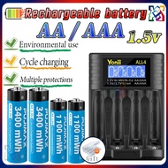 🔋1.5v AA/AAA Rechargeable Battery Lithium Battery AA and AAA battery Large capacity 3400mWh Smart ba