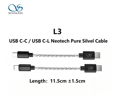 SHANLING L3 Neotech Pure Silver Audio Cable High-End Sound Transmission Type-C Lightning to Type-C f