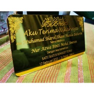 Plate akad nikah, plate ijab qabul, plate hantaran (Design batch 2) [Plate clear + Tulisan Putih]