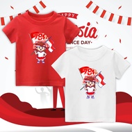 Baju Kaos Atasan Lengan Pendek Anak Perempuan Lomba 17 Agustus Kemerdekaan Republik Indonesia