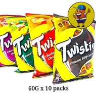 ✨TWISTIES BBQ / CHEESE / TOMATO / CHICKEN FLAVOUR KEROPOK 60GX1 PACK / 60GX 10PACK✨