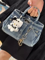 สไตล์เรโทร Canvas Small กางเกง Shape Shoulder Bag ผู้หญิง Lock Head Key Bag ลำลอง Single Shoulder Cr