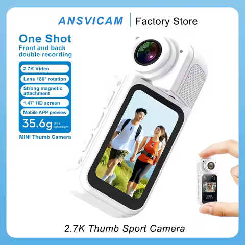 ANSVICAM Thumb Sport Camera 2.7K HD 180° Rotate WIFI Sport DV Cycling Recorder Magnetic Attraction O