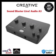 CREATIVE LIVE AUDIO A3 USB AUDIO INTERFACE WITH HIGH RESOLUTION RECORDING AND PLAYBACK UP TO 24 BIT 