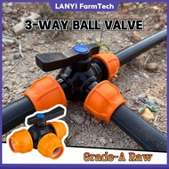 HDPE Compression Ball Valve Φ32mm Water Pipe Quick Valve Connector 3-WAY BALL Valve