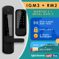 Igloohome Bundle - Rim Lock Metal Gate 2 (RM2) + Mortise 2 (IGM3)