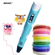 3D PEN Drawing 3D Write Toys In Real Shapes 3D Printing 3D OLED Display With 12 Colors PLA