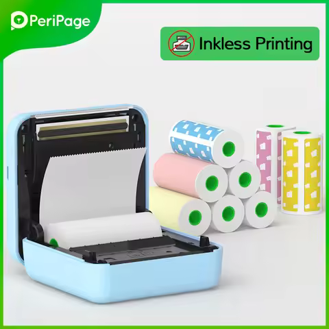 7 Colors Peripage A6 304DPI Mini Photo Printer Notes Sticker Label Printing Machine Bluetooth Portab