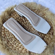 Women's 3CM Transparent Mica Tofu Heel Sandals AL 34 Sandal Perempuan Flat Sandal