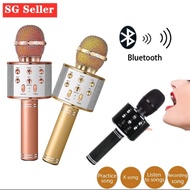 WS858 Wireless Karaoke Microphone Portable Bluetooth KTV Music Singing Speaker Wireless Bluetooth Microphone and Speakers Karaoke Bluetooth Microphone Wireless Microphone Condenser Noise Cancelling