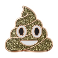 Poop Emoji Pin Series by Real Sic - Emoji Poop Enamel Pins - Glittery Pink Poop Emoji Kawaii Pin