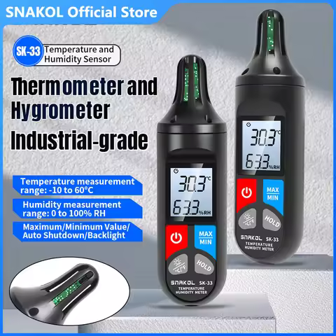 SK33 Handhold Digital Thermometer Hygrometer -10℃-60℃ Indoor Temperature Sensor Humidity Meter with 