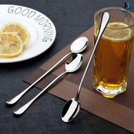 [GA] 6/10Pcs Stainless Steel Long-Handled Ice Teaspoon, Coffee Spoon, Ice Cream Stirring Spoon, Dish