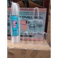 [1 Box] 16oz Oval Glass TPP Techno 16 oz Oval Plastic Glass/ 5 grams contains 1000 Pcs