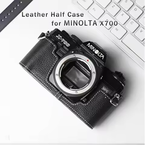 Film Camera Genuine Leather Cowhide Protective Case For MINOLTA X700 Case Anti-Drop Quick Release Le