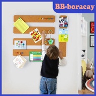 4Pcs Self-Adhesive Cork Boards Cork Message Boards Photo Wall Note Boards Nail-Free Wall Décor