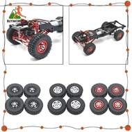 [Buymorefun] 4 Pieces RC Car and Tires RC Tires with Wheel Rim Replacement RC Part for 1/12 MN82 LC79 1/16 RC Crawler Car DIY Accs