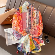 Multifunctional Scarves Square Cotton Scarf Floral Head Scarf Hairband 56x56cm