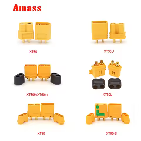 20pcs AMASS XT60 XT-60 XT 60 XT60H XT60L XT30U XT90 XT90-S Anti-spark with Sheath House Connectors M