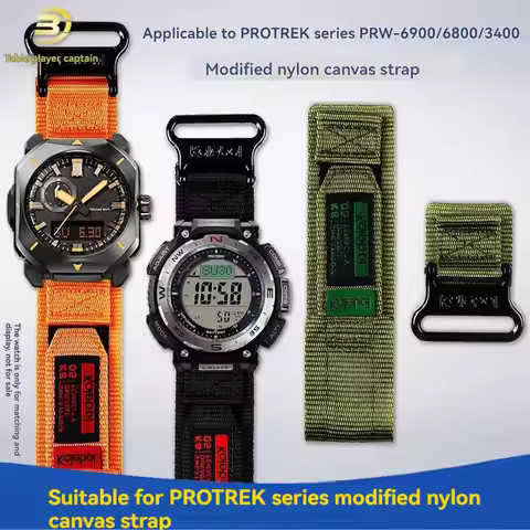 Suitable for Casio PRW-6900/6800 PRW-3400Y modified breathable nylon canvas watchband men's watch st