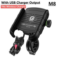 Motorcycle Phone Holder Wireless Charger Moto Motorbike Mirror Mobile Stand Support USB Fast Wireles