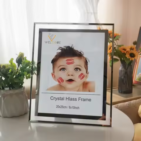 Crystal Glass Picture Frame Silver Mirrored 10X15 15X20 20X25cm A4 Certificate Frame Photo Frame For
