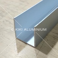 Kanal U Aluminium 1" (2.5 cm) - Tebal 1 mm - P. 6 meter - Silver
