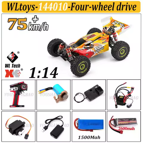 WLtoys 144016 144001 144010 High-speed Racing Car 2.4G Remote Control Car with Speeds of 35/60/75 Km