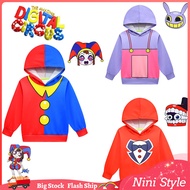 Anime The Amazing Digital Circus Costume for Kids Boy Girl Clown Jacket Hoodies  Mask Halloween Cartoon Character Birthday Clothes Gifts