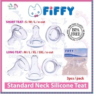 Fiffy silicone long teat standard neck / puting bottle susu 3 in 1 pack