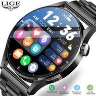 LIGE Smart Watch For Men Full Touch Screen Sport Fitness Watch Man IP67 Waterproof Bluetooth For Android IOS Smartwatch