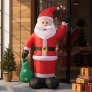 Inflatable Santa Santa with Sack Waving Inflatable Santa Santa Outdoor Festive for Homeowners, Yard,