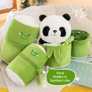 25cm New Panda and Bamboo Plush Toy Set 2 in 1 Panda Plush Toy To Present
