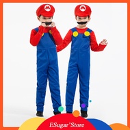 Halloween Costumes Funny Super Mario Luigi Brother Costume Kids Children Boys Girls Fantasia Cosplay Jumpsuit SS 60