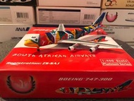 (飛機模型）（鐵）south african airways 747-300 (1:400)