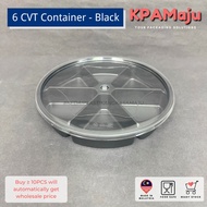 6 Cavity Container (BLACK) w/ Lock - Bekas Kuih Raya / Cookies Plastic Container with 6 Compartments