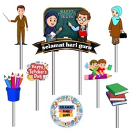 Topper cake karakter hari guru / hari guru / hiasan kue / Decorasi cake