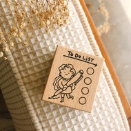 女孩 女童 小朋友 睡前任務 To Do List待辦事項 木頭章 手帳印章