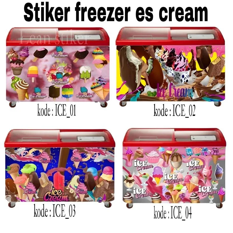 Stiker Freezer Motif Ice Cream